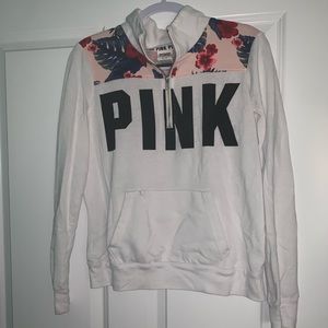 VS PINK White/Floral Quarter Zip
